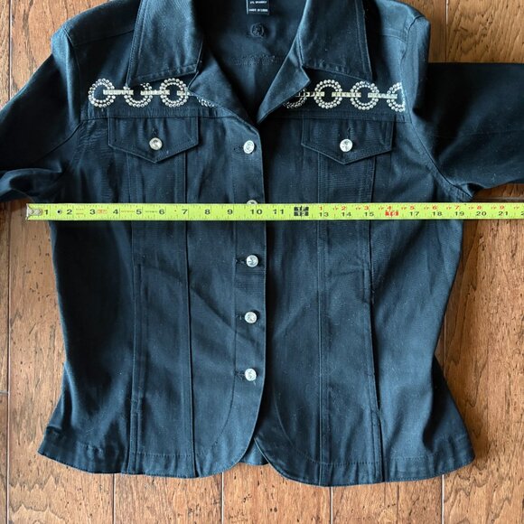 Christine Alexander Jacket. Swarovski Studs/Buttons. Black. Size Medium - Picture 9 of 12
